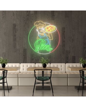 Customize Pizza &amp; Chef Celebrate Culinary Art with Neon Display