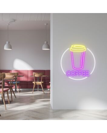 Customize Take Away Coffee Add a Burst of Energy with Neon Art
