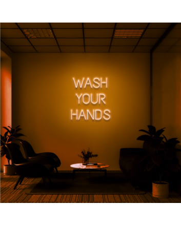 Wash your hands Add a Fun Twist to Hygiene with Neon Sign