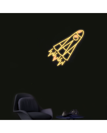 Rocket Ship Ignite Imagination with Playful Neon