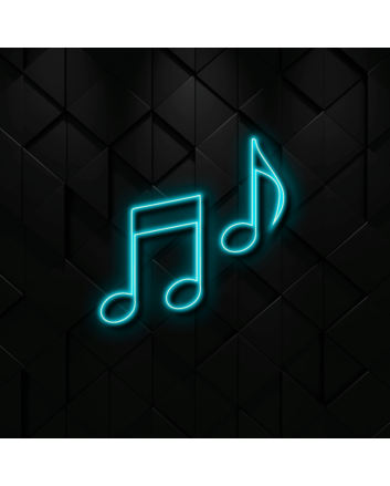 Music Notes Create a Melodic Atmosphere with Neon