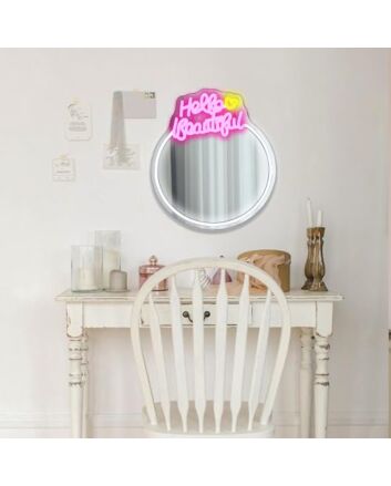 Captivating Hello Beautiful LED Neon Mirror Sign