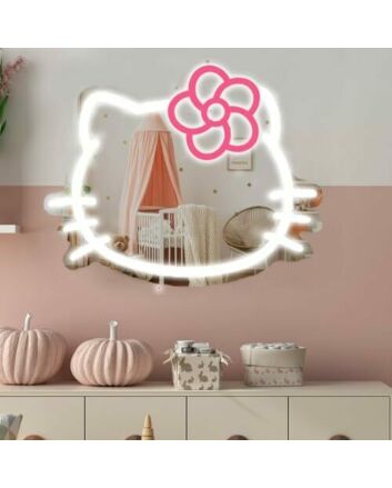 Adorable Cat Room Mirror Neon Sign
