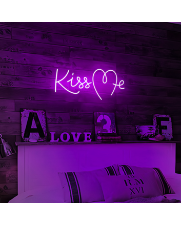 Kiss Me Neon Art Sign Add a Touch of Romance to Your Space