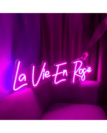 La Vie En  Rose Neon Sign: Illuminate Your Love Story