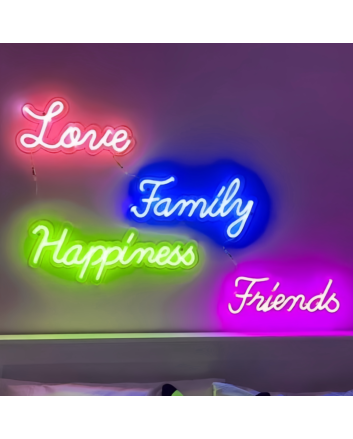 Love, Family, Happiness, Friends: Illuminate Your Space with Neon Warmth and Cheer