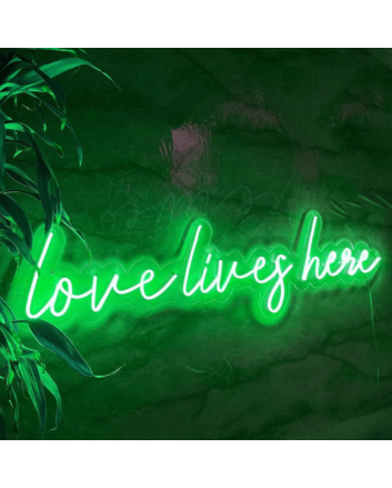 Love Live Here Neon Sign: Empower Your Space with Vibrant Love and Feminine Energy