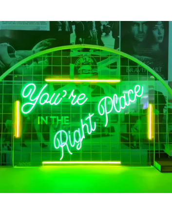 You're in The Right Place: Illuminate Your Space with Neon Welcome