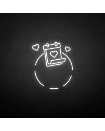 Love and calendar neon sign