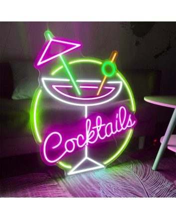 Customize Cocktails Bar: Illuminate Your Space with Neon Mixology