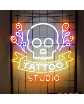 Customize Tattoo Studio Skull: Add a Touch of Neon Edginess to Your Space