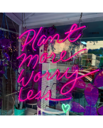 Plant More Worry Less: Illuminate Your Space with Neon Relaxation