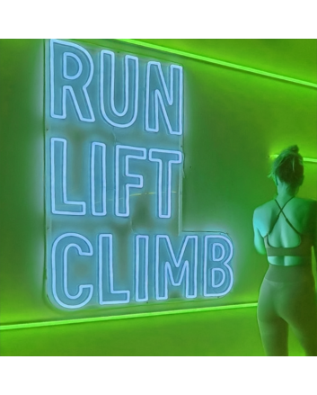 Run Lift Climb Gym: Illuminate Your Space with Neon Fitness