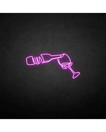 &#39;Wine and bottle&#39; neon sign