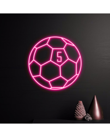 Custom Number Soccer Ball Neon Sign Sport Club Room Wall Art Decor