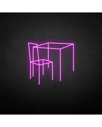 Table and chairs&#39; neon sign