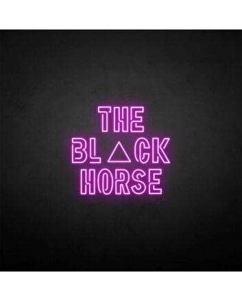 &#39;The Black Horse&#39; neon sign