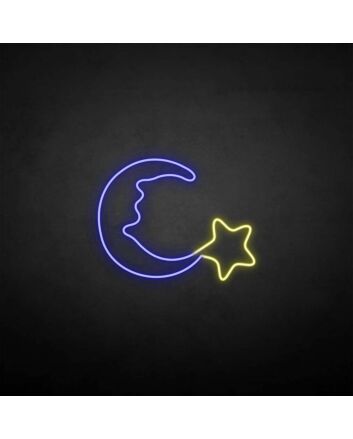 Moon and star2&#39; neon sign