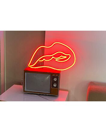 &#39;Bite the Lips&#39; neon sign