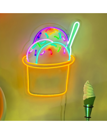 Scoop of Joy Ice Cream Balls Neon Sign