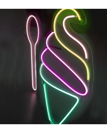Indulge in BlissVibrant Ice Cream Neon Sign