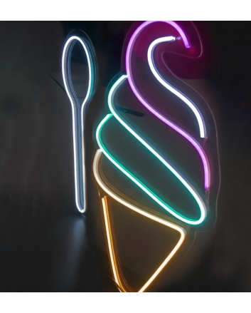 Indulge in BlissVibrant Ice Cream Neon Sign