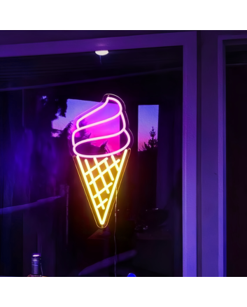 Summer ScoopsLuscious Ice Cream Neon Sign