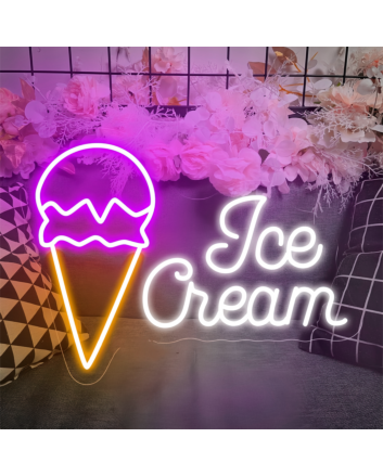 Customize Scoop and Smile Neon Ice Cream Cone