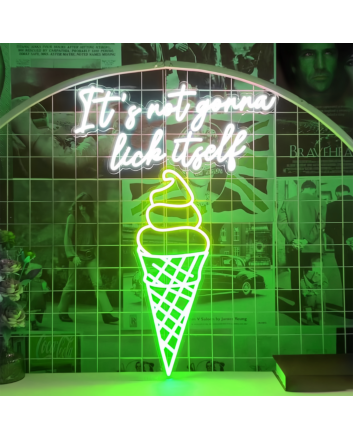 Customize Frozen Delight Oasis Ice Cream Solves Everything Neon Sign