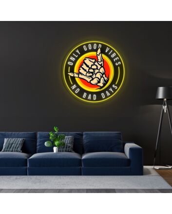 Only Good Vibes Neon Sign X Acrylic Artwork