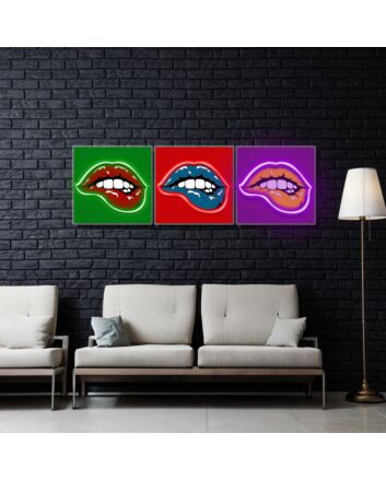 Pop Art Lips Neon x Acrylic Artwork