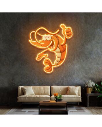 Thumps Up Shrimp Led Neon Acrylic Artwork