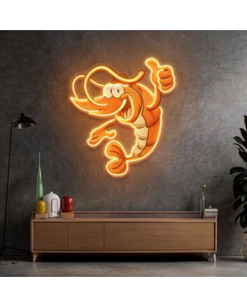 Thumps Up Shrimp Led Neon Acrylic Artwork