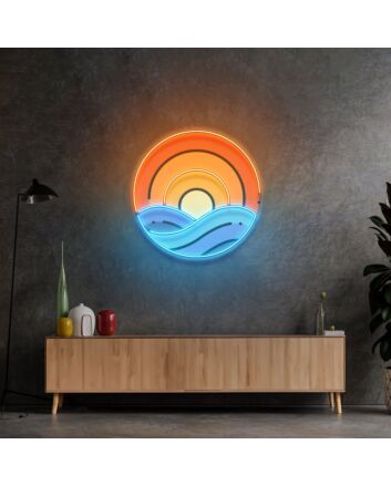 Sunset On Ocean Led Neon Sign Light Pop Art