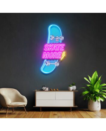 Skate More Led Neon Acrylic Artwork