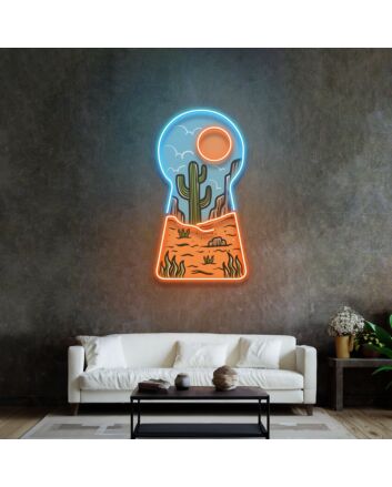 Red Desert Led Neon Acrylic Artwork