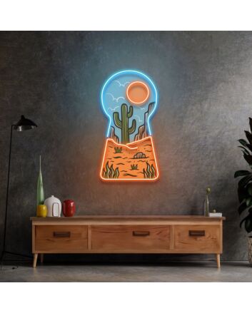 Red Desert Led Neon Acrylic Artwork
