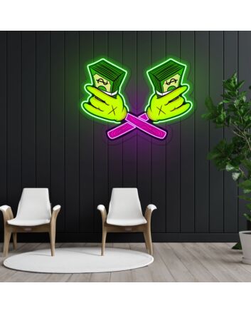 Money Cartoon Neon Sign X Acrylic Artwork