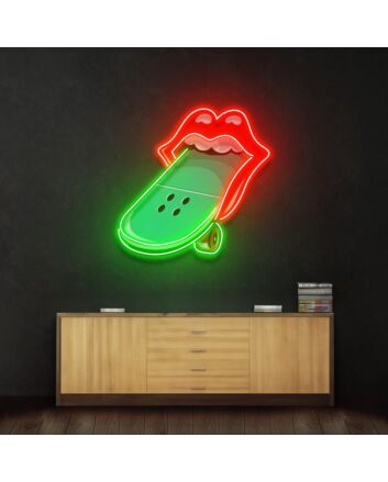 Lips Skateboard Led Neon Acrylic Artwork