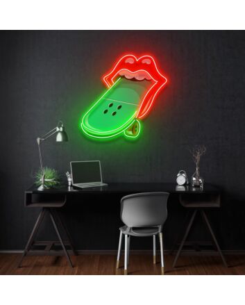Lips Skateboard Led Neon Acrylic Artwork