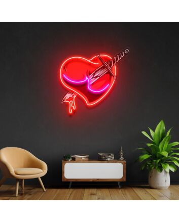 Heart Sword Led Neon Acrylic Artwork