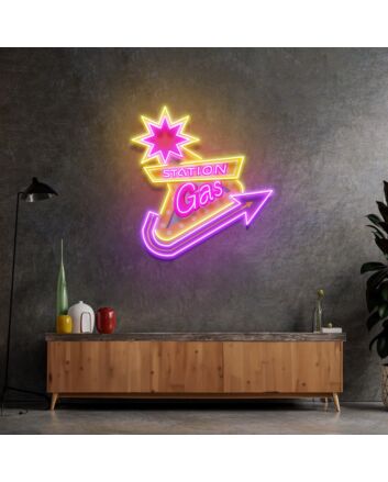 Gas Station Led Neon Acrylic Artwork