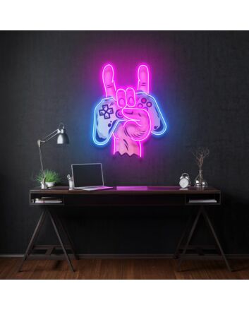 Game Hands Led Neon Acrylic Artwork