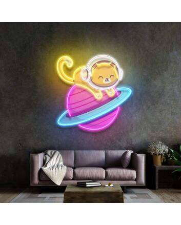 Feeline Astronaut Chilling Led Neon Sign Light Pop Art