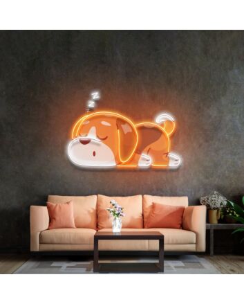Dog Falling Asleep Led Neon Sign Light Pop Art