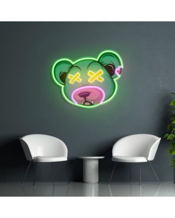 Dead Bear Cartoon Led Neon Acrylic Artwork