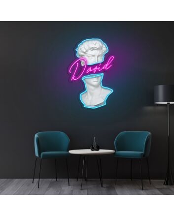 David Statue Neon Sign X Acrylic Artwork