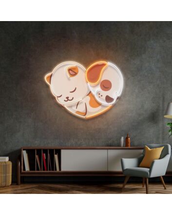 Catdog Friendship Led Neon Sign Light Pop Art