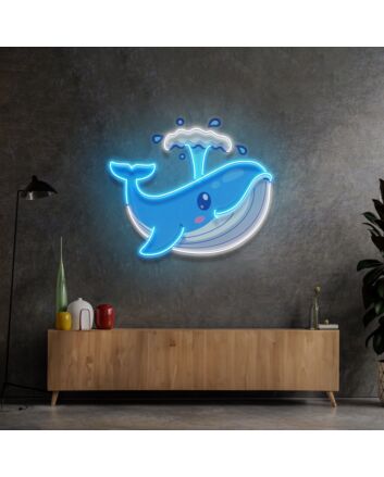 Baby Whale Spout Led Neon Sign Light Pop Art