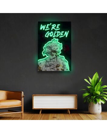Were Golden Neon X Acrylic Artwork